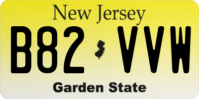 NJ license plate B82VVW