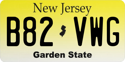 NJ license plate B82VWG