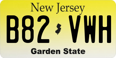 NJ license plate B82VWH