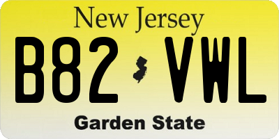 NJ license plate B82VWL