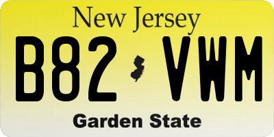 NJ license plate B82VWM