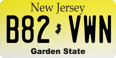 NJ license plate B82VWN