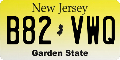 NJ license plate B82VWQ