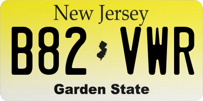 NJ license plate B82VWR