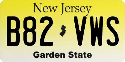 NJ license plate B82VWS