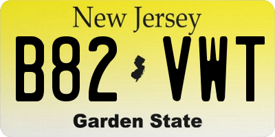 NJ license plate B82VWT