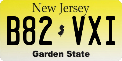 NJ license plate B82VXI