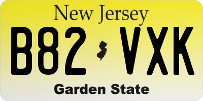 NJ license plate B82VXK