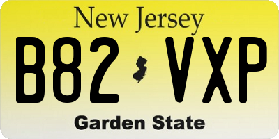 NJ license plate B82VXP