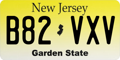 NJ license plate B82VXV