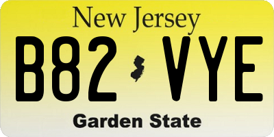 NJ license plate B82VYE