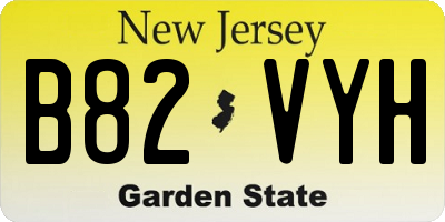 NJ license plate B82VYH