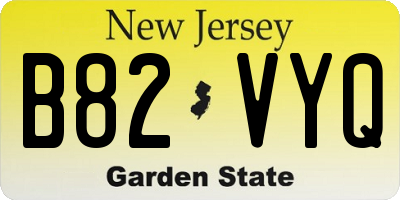 NJ license plate B82VYQ