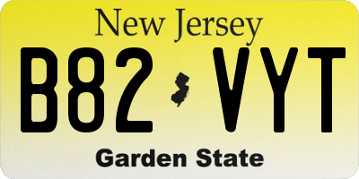 NJ license plate B82VYT