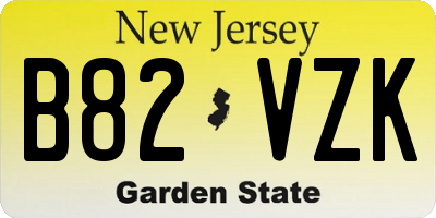 NJ license plate B82VZK
