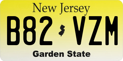 NJ license plate B82VZM