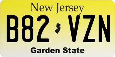 NJ license plate B82VZN