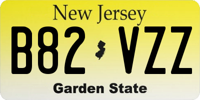 NJ license plate B82VZZ