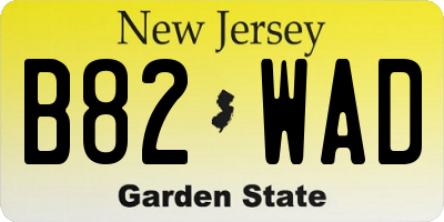 NJ license plate B82WAD