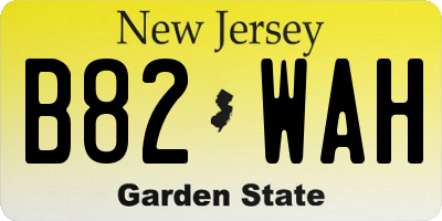 NJ license plate B82WAH