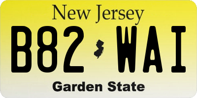 NJ license plate B82WAI