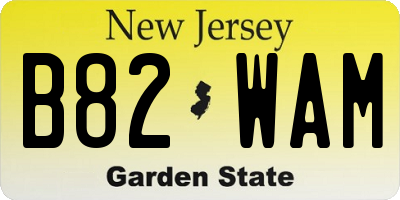 NJ license plate B82WAM