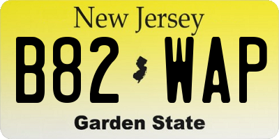 NJ license plate B82WAP