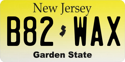 NJ license plate B82WAX