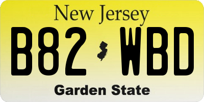 NJ license plate B82WBD