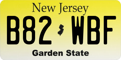 NJ license plate B82WBF