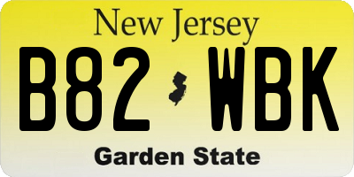 NJ license plate B82WBK