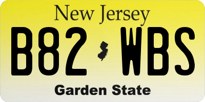 NJ license plate B82WBS