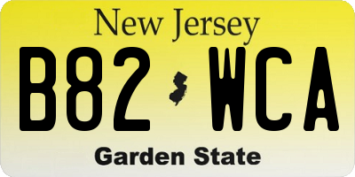 NJ license plate B82WCA