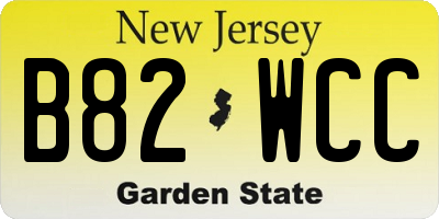 NJ license plate B82WCC