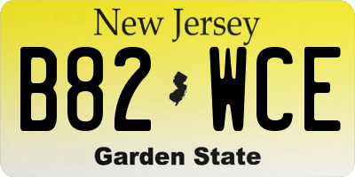 NJ license plate B82WCE