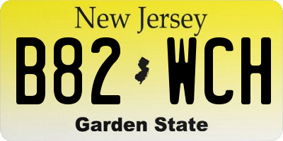 NJ license plate B82WCH