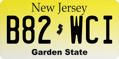 NJ license plate B82WCI