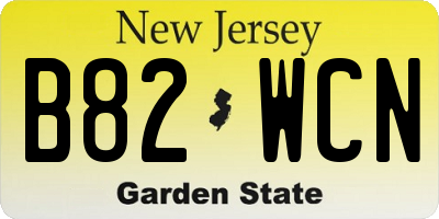 NJ license plate B82WCN
