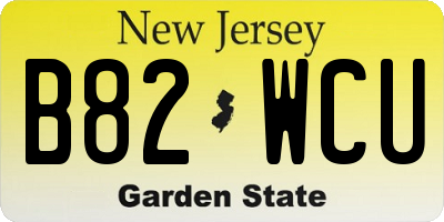 NJ license plate B82WCU