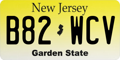 NJ license plate B82WCV