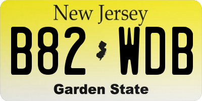 NJ license plate B82WDB
