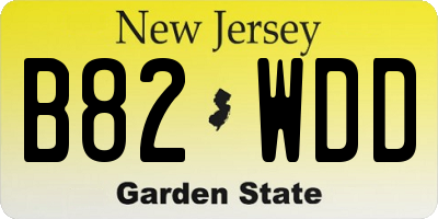 NJ license plate B82WDD