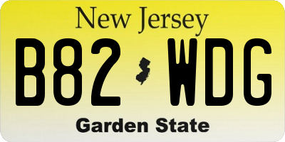NJ license plate B82WDG