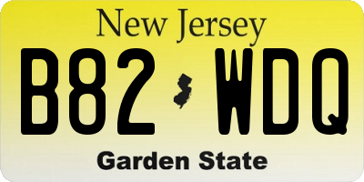 NJ license plate B82WDQ
