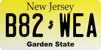 NJ license plate B82WEA