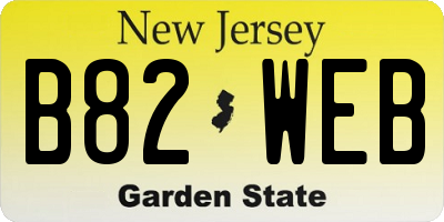 NJ license plate B82WEB