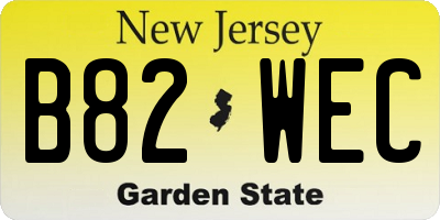 NJ license plate B82WEC