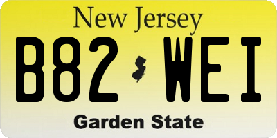 NJ license plate B82WEI