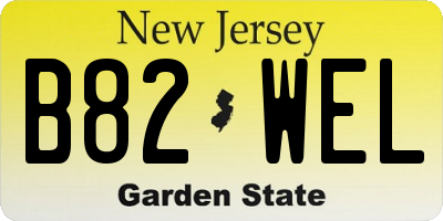 NJ license plate B82WEL