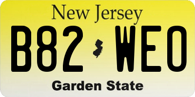 NJ license plate B82WEO
